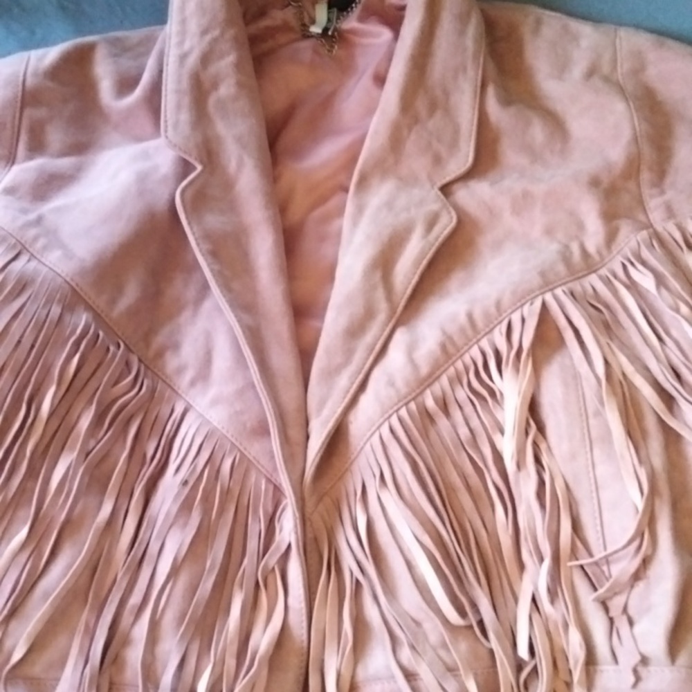 Pink Suede Jacket, Suede Tassel
